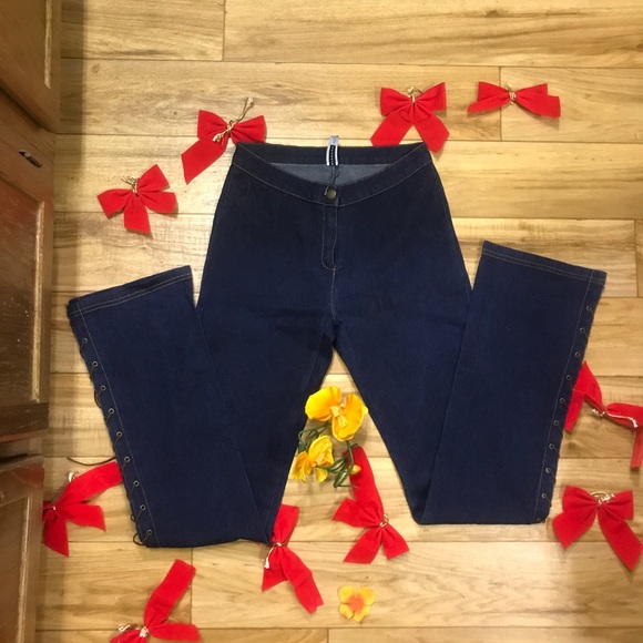 Forever 21 Stretch Side Tie-Up Jeans - Picture 2 of 14